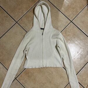 Brandy Melville Arden cropped Hoodie White One size